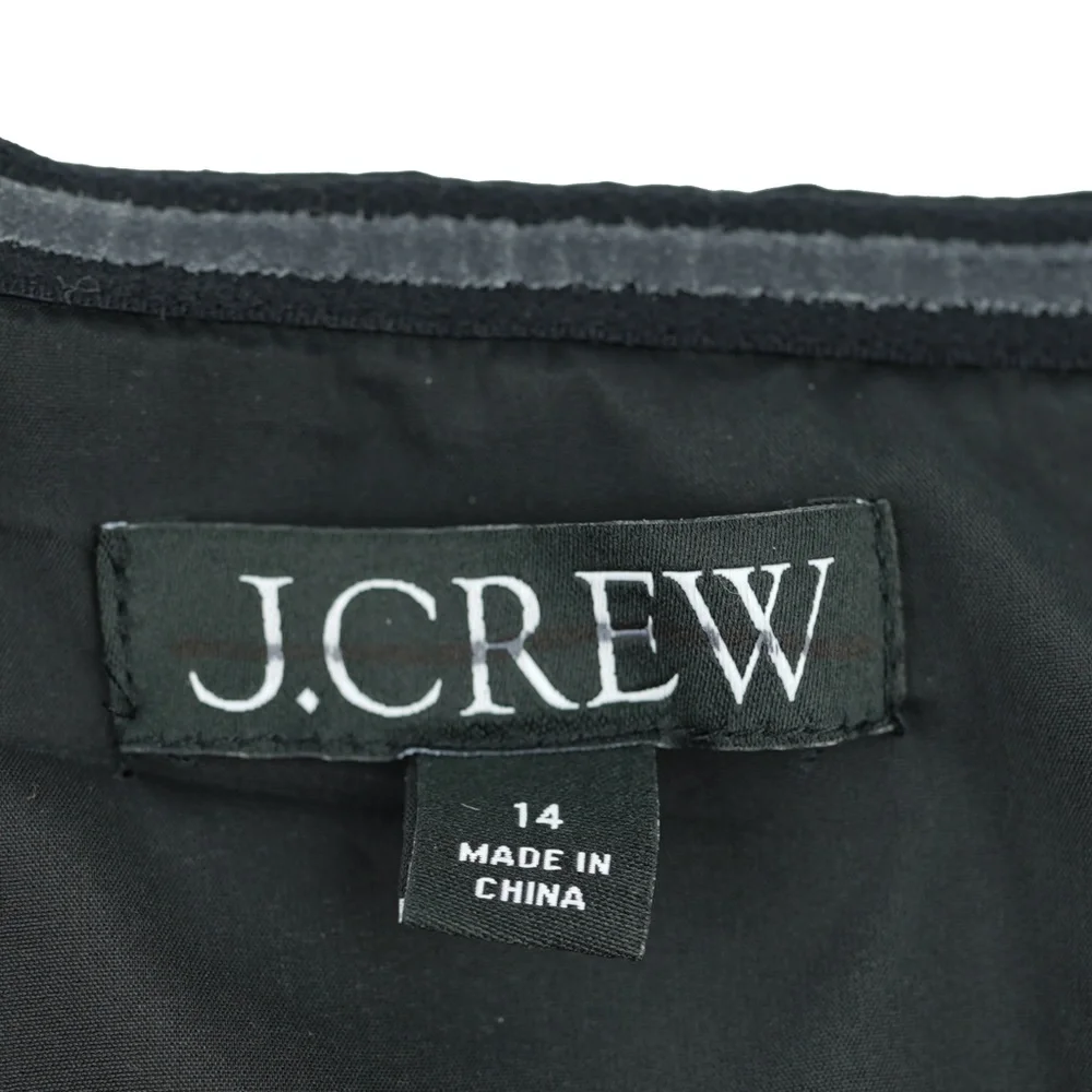 J.CREW Size 14 Strapless Taffeta Peplum Top - Black BN144